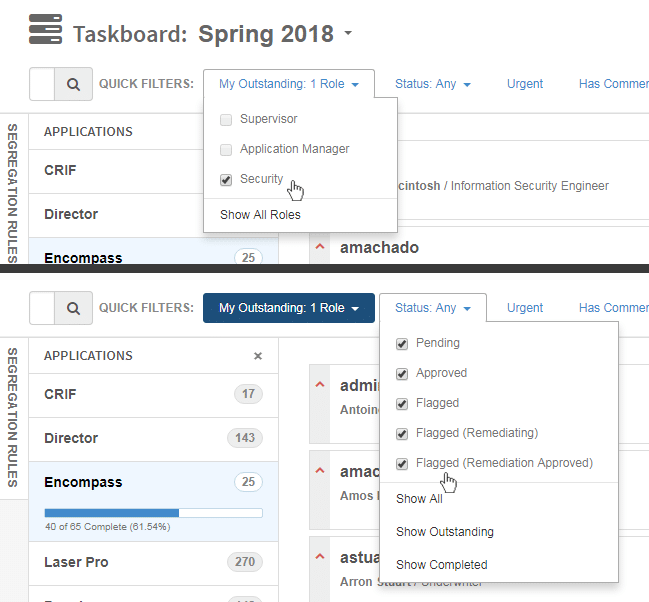 Permission Assist Taskboard Drop Down Menu