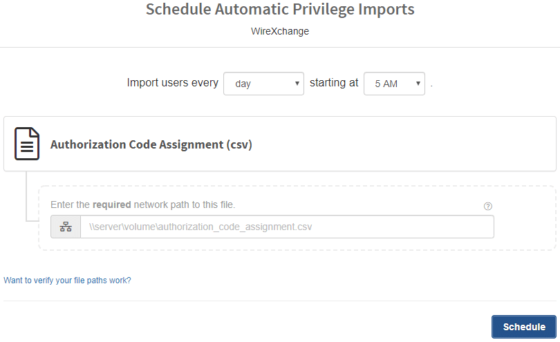 Schedule Automatic Permission Data Imports