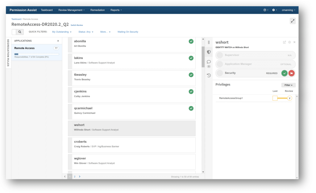 Permission Assist Review Taskboard